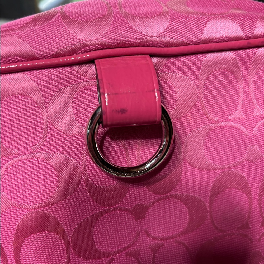 Coach Fuchsia Signature Cosmetic Bag - Picture 3 of 7
